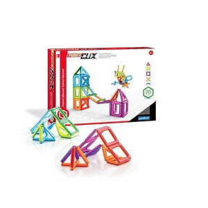 Guidecraft Powerclix Frames Magnetic Building Blocks Set, 74 Piece Magnetic Tiles, Stem Educational Construction Toy