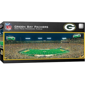 Masterpieces 1000 Piece Sports Jigsaw Puzzle - Nfl Green Bay Packers Center View Panoramic - 13"X39"