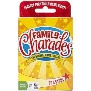 Outset Media Family Charades Card Game Travel Friendly - Includes Over 300 Charades - Perfect For Parties, Vacations, And Holidays - Ages 8+