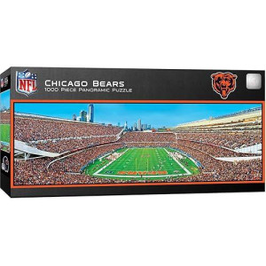 Masterpieces 1000 Piece Sports Jigsaw Puzzle - Nfl Chicago Bears Endzone View Panoramic - 13"X39"