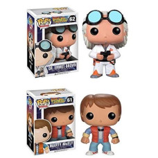 Funko Pop! Vinyl Figure Back To The Future Collector Bundle With Marty Mcfly #49 & Doc Emmet Brown #50 (2 Items)