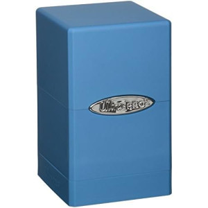 Ultra Pro - Light Blue Satin Tower Deck Boxes, Trading Card Game Storage Solution Deck Holder Case, Tcg Accessory