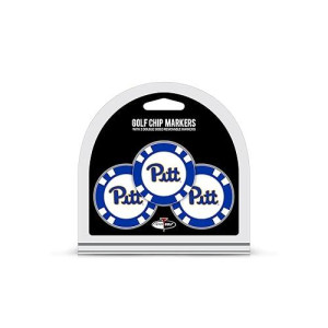 Team Golf Ncaa Pittsburgh Panthers 3 Pack Golf Chip Ball Markers, Poker Chip Size With Pop Out Smaller Double-Sided Enamel Markers