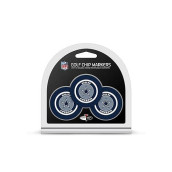 Team Golf Nfl Dallas Cowboys 3 Pack Golf Chip Ball Markers, Poker Chip Size With Pop Out Smaller Double-Sided Enamel Markers