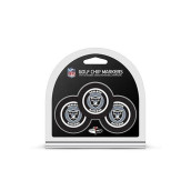 Team Golf NFL Oakland Raiders Golf Chip Ball Markers (3 Count), Poker Chip Size with Pop Out Smaller Double-Sided Enamel Markers,Multi