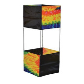 In The Breeze 3071 - Tie Dye Double Box Kite - Easy-Flying, Single-Line Colorful Kite; Kite Line Included