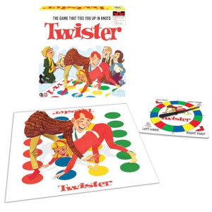 Classic Twister With Retro Design And Oversized Spinner By Winning Moves Games Usa, Party Game For 2 Or More Players, Indoor And Outdoor Fun For Kids Ages 6+