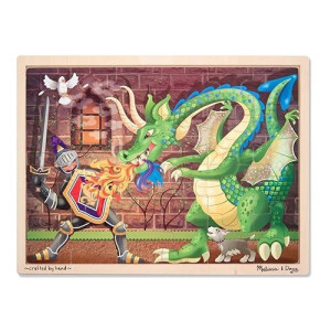Melissa & Doug Knight vs Dragon Wooden Jigsaw Puzzle With Storage Tray (48 pcs)