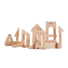 Plan Toys Wooden 50 Piece Unit Block (35 Mm) Building Set (5502) | Sustainably Made From Rubberwood And Non-Toxic Paints And Dyes | Plannatural Classic Wooden Toy Collection