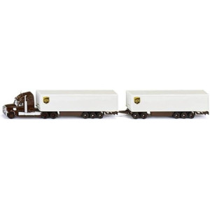 Siku 1806, Road Train, Tractor Unit With Semi-Trailer And Trailer, 1:87, Metal/Plastic, Brown/White