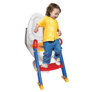 Chummie Joy 6 In 1 Portable Potty Training Ladder Step Up Seat For Boys And Girls With Anti-Skid Feet, Adjustable Steps, Comfortable Potty Seat And Handrail,Multi-Color