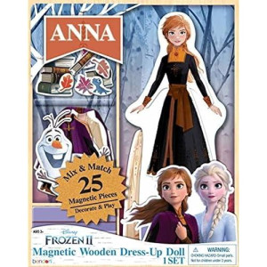 Bendon Disney Frozen Anna 25-Piece Wooden Magnetic Doll Dress-Up Kit