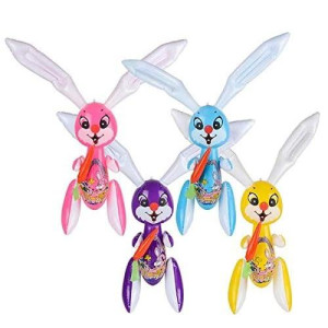 Rhode Island Novelty 48 Inch Rabbit Inflate Set Of 3 Assorted Colors