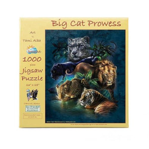 Sunsout Inc - Big Cat Prowess - 1000 Pc Jigsaw Puzzle By Artist: Tami Alba - Finished Size 23" X 28" Animals - Mpn# 52416