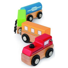 Hape Qubes Wooden Magnetic Classic Train Set L: 1.6, W: 1.6, H: 12.2 Inch