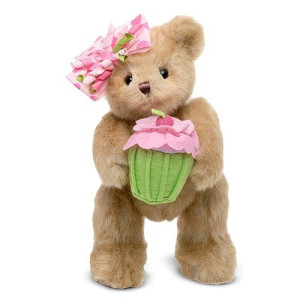 Bearington Casey The Birthday Cake Bear: 10 Tall Stuffed Teddy with Ultra-Soft Fur, Expressive Face, Adorable Hair Bow and Plush Cupcake, Machine Washable, A Special Birthday Gift for Kids or Adults
