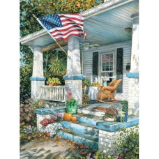 Heritage American Way Jigsaw Puzzle - 550 Piece - Patriotic Front Porch