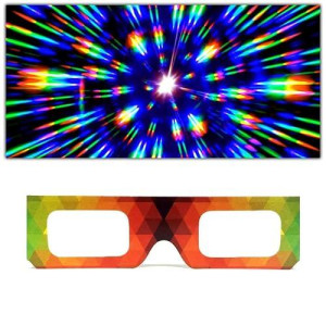 GloFX Paper Cardboard Diffraction Glasses  Geometric Rainbow  100 Pack