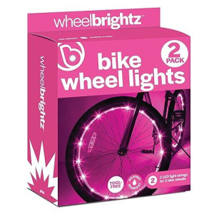Brightz Wheelbrightz Pink Bike Wheel Lights - Pink Bike Lights For Girls - Fun Colorful Pink Bike Accessories For Girls And Womens Bikes And Bicycles