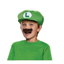 Disguise Nintendo Super Mario Brothers Luigi Child Hat And Mustache, One Size Child