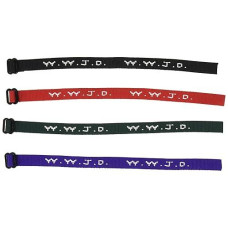 Rhode Island Novelty W.W.J.D. Webbing Bracelet Assortment (12 Pc)