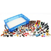 Play Therapy Sand Tray Basic Portable Starter Kit With Tray, Sand, And Miniatures