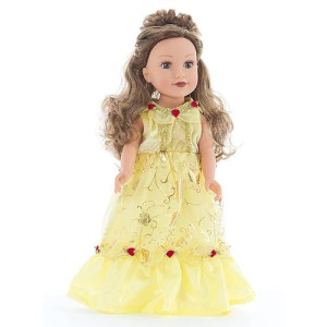Little Adventures Yellow Beauty Princess Doll Dress - Doll Not Included - Machine Washable Child Pretend Play And Party Doll Clothes With No Glitter
