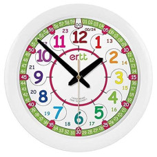 Ertt Teaching Wall Clock - Learn The Time Wall Clock - Kids Analog Clock For Classroom, Playroom, Bedroom, Educational Room Decor - School Clock For Kids With Rainbow Face (29Cm)