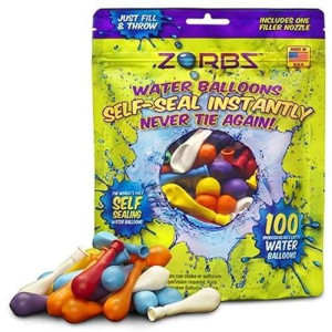Zorbz Seal-Sealing Water Balloons With Filler Nozzle (100 Count)