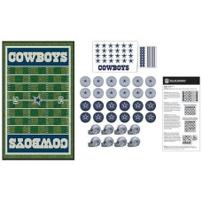 Masterpieces Family Game - Nfl Dallas Cowboys Checkers - Officially Licensed Board Game For Kids & Adults 13" X 21"