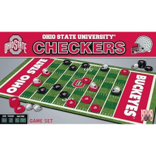 Masterpieces Family Game - Ncaa Ohio State Buckeyes Checkers - Officially Licensed Board Game For Kids & Adults 13" X 21"