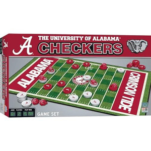 Masterpieces Family Game - Ncaa Alabama Crimson Tide Checkers - Officially Licensed Board Game For Kids & Adults 13" X 21"
