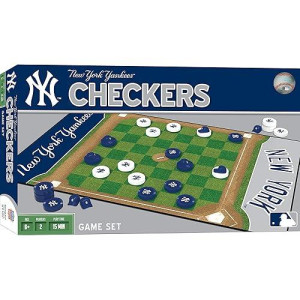 Masterpieces Mlb New York Yankees Checkers Board Game, 13" X 21"