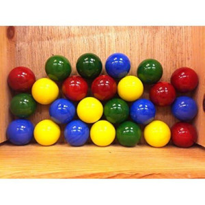 Botaro Mega Marbles Set Of 24 1" Shooter Marbles Solid Colors (6 Of Each Color)