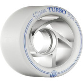 Rollerbones Turbo 97A Speed/Derby Wheels With An Aluminum Hub (Set Of 8), 62Mm, White