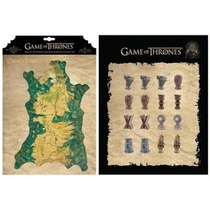 Dark Horse Deluxe Game Of Thrones: Map Of Westeros And Map Marker Magnet Set