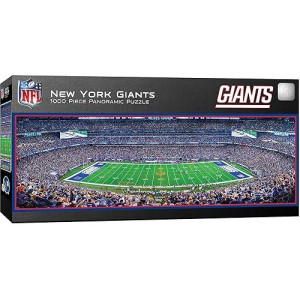 Master Pieces NFL New York Giants Stadium Panoramic Jigsaw Puzzle, Team Color, 1000 Pieces - 13" x 39" (91355)