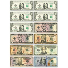Ashley Us Dollar Bill Set Die-Cut Decorative Magnet, Multicolor