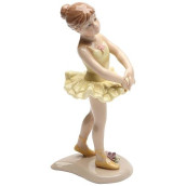 Cosmos Gifts 20864 Ballerina In Yellow Ceramic Figurine, 6-1/8-Inch