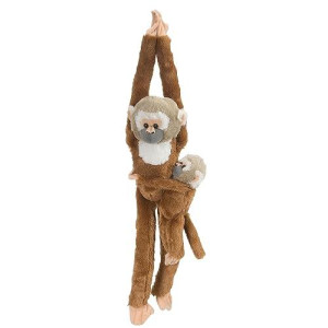 Wild Republic Squirrel Monkey wbaby Plush, Monkey Stuffed Animal, Plush Toy, gifts for Kids, Hanging 20 Inches