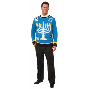 Outrageous chanukah Holiday Sweater Adult X-Large