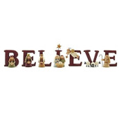Blossom Bucket B-E-L-I-E-V-E Nativity Resin Christmas Decoration Set Of 7 Letters - Size 1.75 In Tall