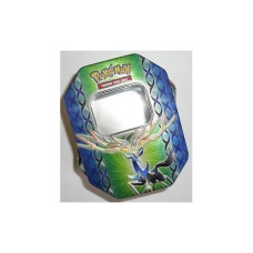 Empty Xerneas Tin For Pokemon Trading Card Storage (Metallic, Two-Piece)