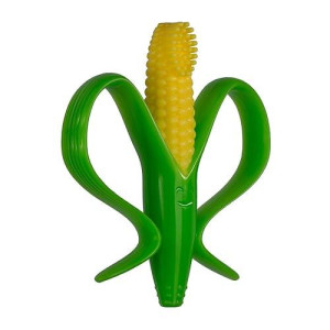 Baby Banana - Corn Cob Toothbrush, Training Teether Tooth Brush For Infant, Baby, And Toddler Green/Yellow Cornelius