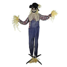 Northlight 5.5' Battery Operated Animated Led Lighted Scarecrow Halloween Decoration