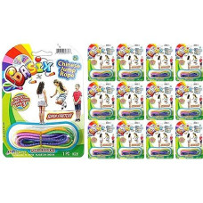 Ja-Ru Chinese Jump Rope (12 Packs) Elastic Skipping Rope Game For Kids & Adults| Colorful Stretchy Jump Rope For Kids. Party Favor. Physical Education Equipment | Item #733-12S