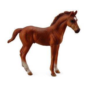 Collecta Horses Thoroughbred Standing Chestnut Foal Toy Figure