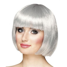 Boland 10103115 Cabaret Wig Woman Helmet, Grey Silver, One Size