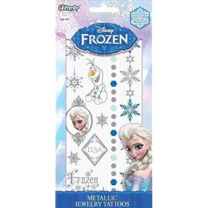 Disney'S Frozen Princess Elsa Metallic Jewelry Temporary Tattoo Kit
