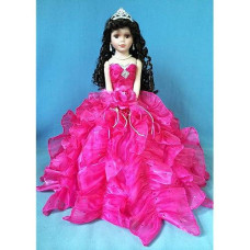 Jmisa 18" Umbrella Porcelain Dolls Quince Anos Fuchsia